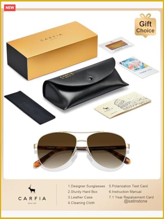Polarized Sunglasses with Acetate Arms, UV400, Lightweight & Flattering Fit main image 6